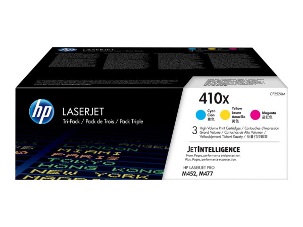 HP Toner 410X 3- pack CF252XM cyan, magenta,