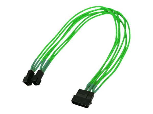 Nanoxia 4Pin Molex - 2x3Pin 30cm gn grün, 30