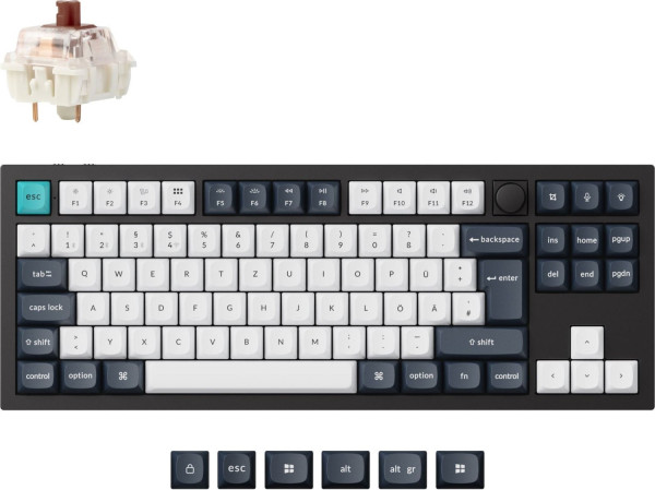 Keychron Q3 Max (schwarz/mehrfarbig, DE-Layout, Gateron
