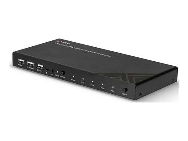 Lindy LIN 4P KVM Switch HDMI 4K60 USB 2.0 Audi 32810