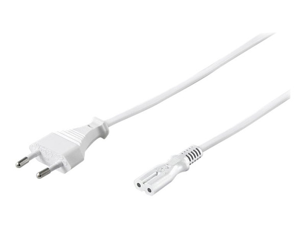 Goobay NK 104 W-500 5m WEISS Netzkabel Eurostecker>Doppel