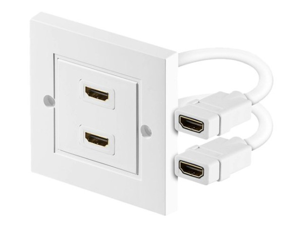 Goobay MMK WALL SOCKET HDMI+ WHITE 2 PORT HDMI+ Wanddose 2 x