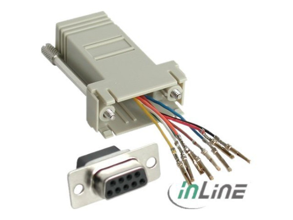 InLineÂ® Adapter, 9pol Sub D Buchse an RJ45 Buchse