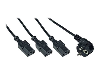 InLine® Netz-Y-Kabel, 1x Schutzkontaktstecker zu 3x