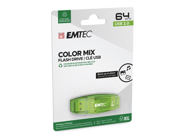 Emtec USB 64GB C410 5/15 gn U2.0 ETC grÃ¼n, USB-A