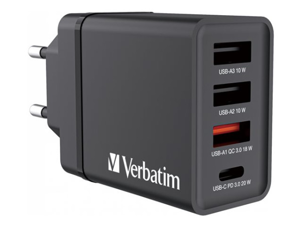 Verbatim Ladeadapter,30W, GaN, schwarz, CHR-30EU1