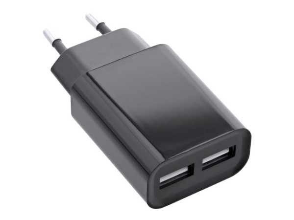 InLine USB Netzteil 2-fach, Ladegerät, Stromadapter 2.1A
