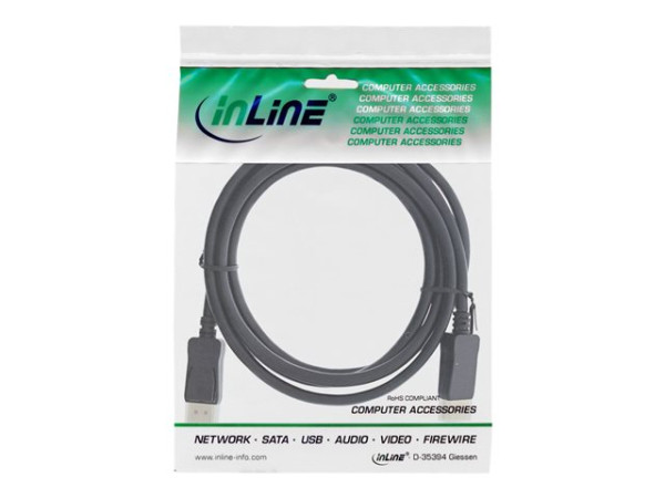 InLine DisplayPort 1.4 Kabel, schwarz, 1,5m, 8K4K