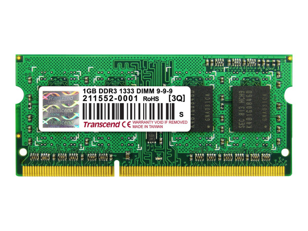 1024 MB Transcend SO-DIMM 1 GB DDR3-1333 (TS128MSK64V3U)