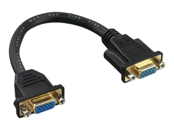 InLine® VGA Adapterkabel, 15pol. VGA Buchse auf Buchse, zum