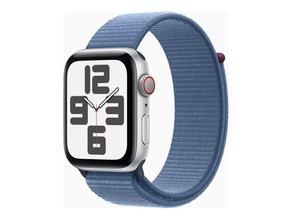 Apple Watch SE (2023) (silber/blau, 44 mm, Sport Loop,