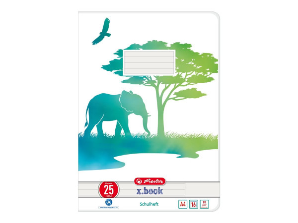 Herlitz Herl Schulheft A4 GREENline Elefant 25 |