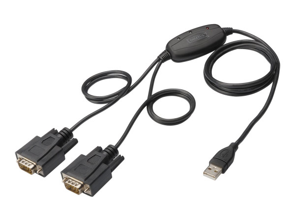 Digitus Adapter USB2 -> 2x Seriell RS232 schwarz,