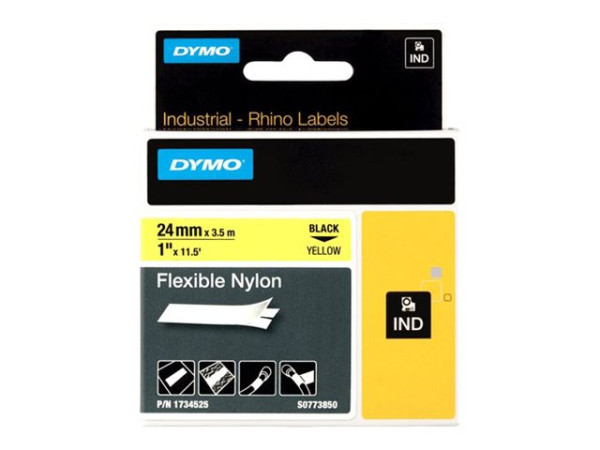 Dymo Rhino Nylonband 1734525, Schriftband 24 mm, schwarz