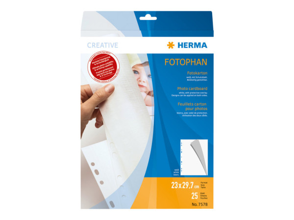 HERMA Fotokarton 230 x 297 mm wei? 25 Blatt