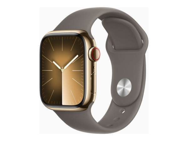 Apple Watch Series 9 (gold/braun, Edelstahl, 41 mm,