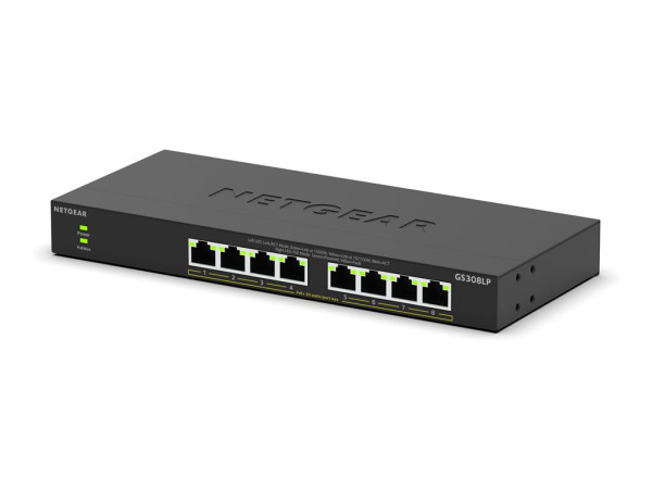 Netgear GS308LP (schwarz, PoE+-Switch mit 8 Anschlüssen)