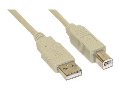 InLine® USB 2.0 Kabel, A an B, beige, 3m