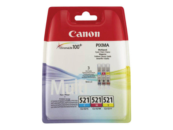 Tinte Canon CLI-521z Multipack (cyan, magenta, yellow)