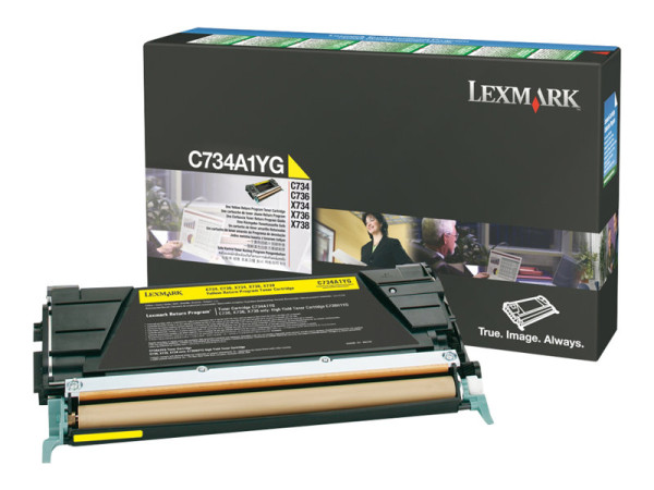 Lexmark C734A1YG Toner-Kit gelb return program, 6.000