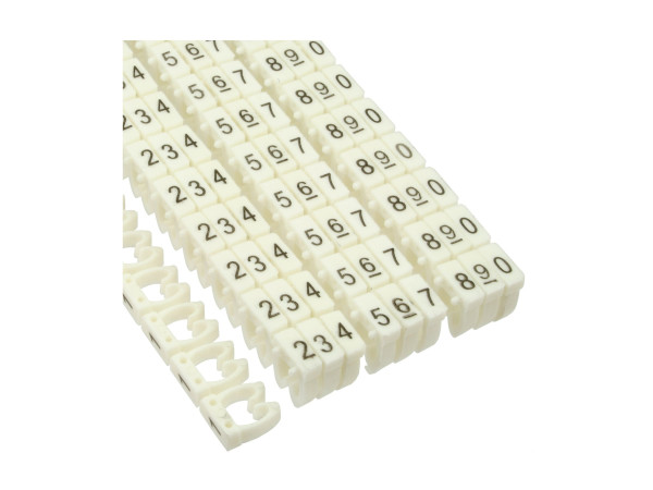 InLine® Kabelmarkierer 4mm², Nr.0-9, weiß, 100er Pack