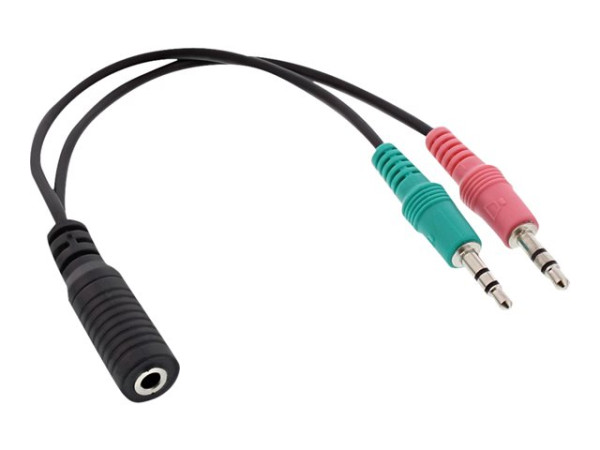 InLine Audio Headset Adapterkabel, 2x 3,5mm Klinke Stecker