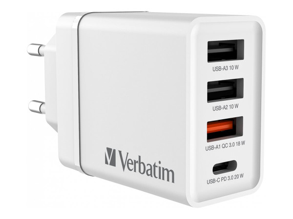 Verbatim Ladeadapter,30W, GaN, weiss, CHR-30EU2