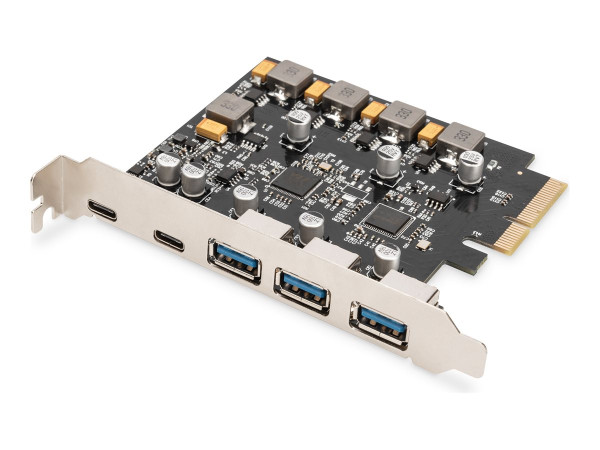 Digitus PCIe Karte 2x USB-C + 3x USB A
