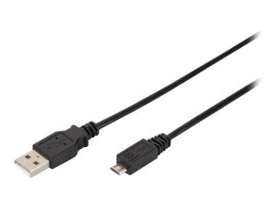 USB-Kabel USB2.0 Typ A -> Typ micro B St/St 1,80m schwarz