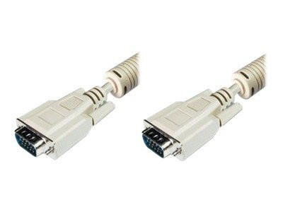 VGA-Kabel D-Sub15 -> D-Sub15 St/St 1,80m beige 2x Ferrit