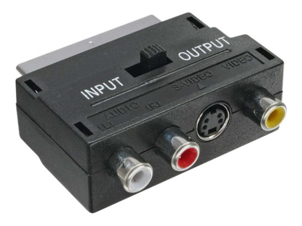 InLine® Scart Adapter, Scart (in/out) an 3x Cinch Buchse