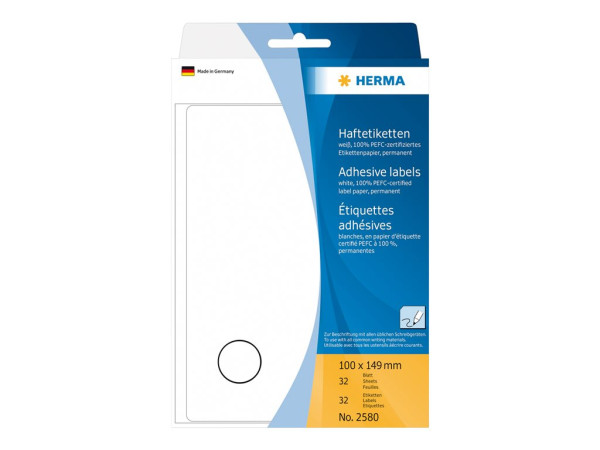 HERMA Vielzwecketiketten wei? 100x149 mm Papier matt 32 St.