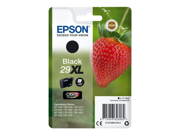 Epson Tinte BK C13T29914012 Tinte Schwarz 11.3