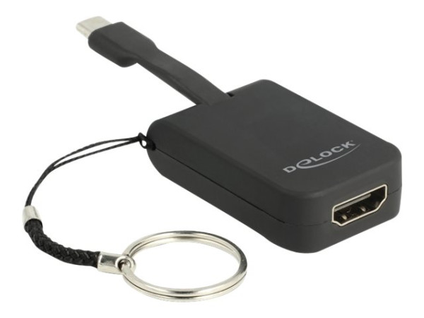 DeLOCK USB C>HDMI 4K 30Hz Schlüsselanh. schwarz Zum