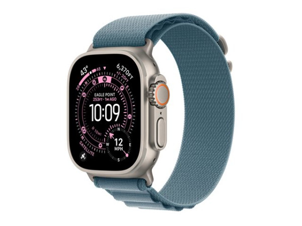 Apple Watch Ultra 3 (titan, 49 mm, Alpine Loop hellblau M,