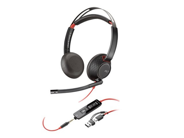 HP POLY Blackwire 5220 Stereo USB-C Headset +3.5mm Plug
