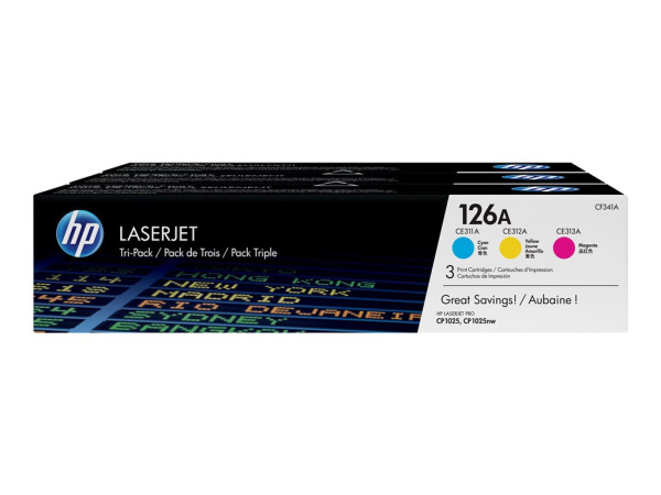 Hewlett-Packard Toner Tri-Pack CF341A für CP1025NW