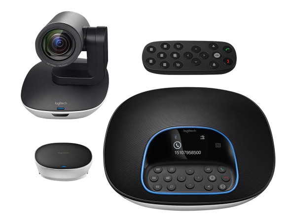 Logitech GROUP, Webcam schwarz/silber Video: 1920 Pixel,