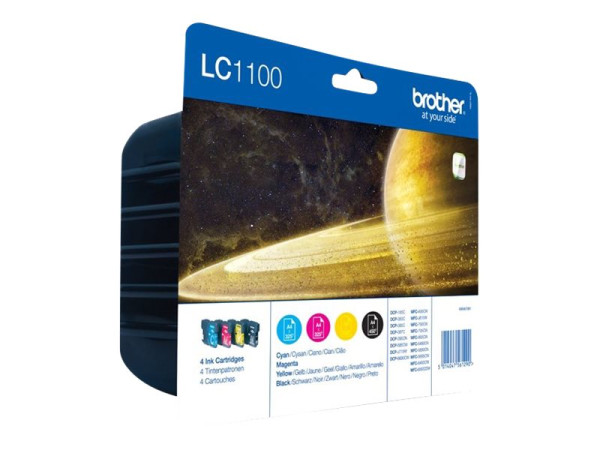 Tinte Brother LC-1100 Value Pack schwarz,Gelb,Cyan,Magenta