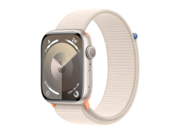 Apple Watch Series 9 (silber/hellbeige, Aluminium, 45 mm,