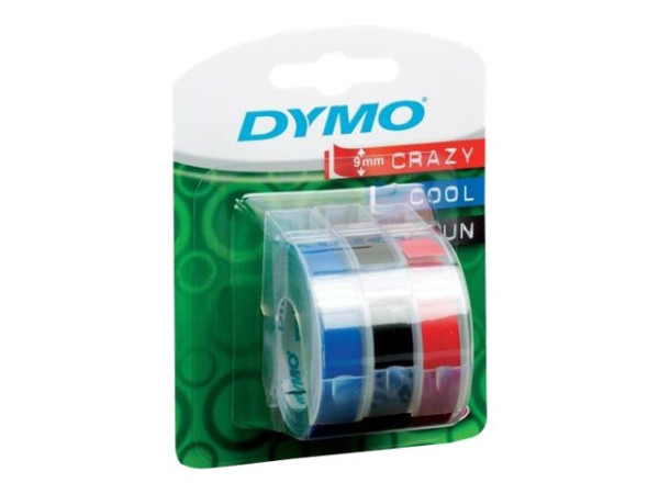 Dymo Prägeband 3er-Blister rd bu bk | 9mm x 3m drei