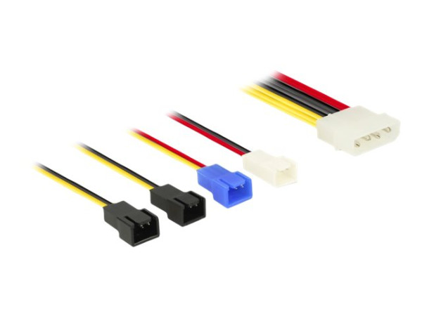 Delock Molex 4P Stck > 4x2P Lüfter 0,20m 20cm Zum