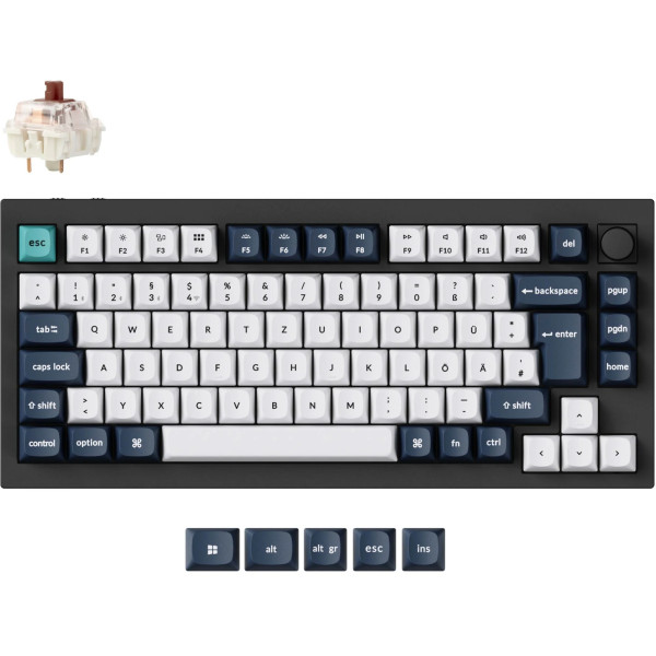 Keychron Q1 Max (schwarz/mehrfarbig, DE-Layout, Gateron