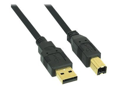 InLine® USB 2.0 Kabel, A an B, schwarz, Kontakte gold, 3m