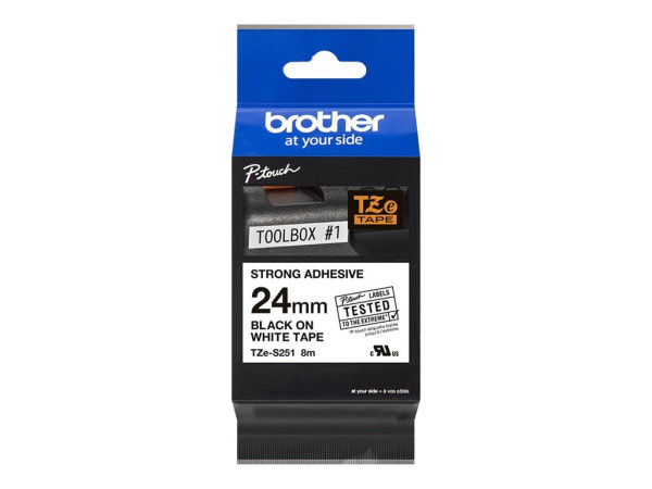 Schriftbandkassette Brother 24mm wei?/schwarz TZES251