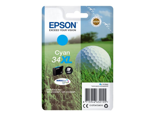 Epson Tinte CY C13T34724010 DURABrite