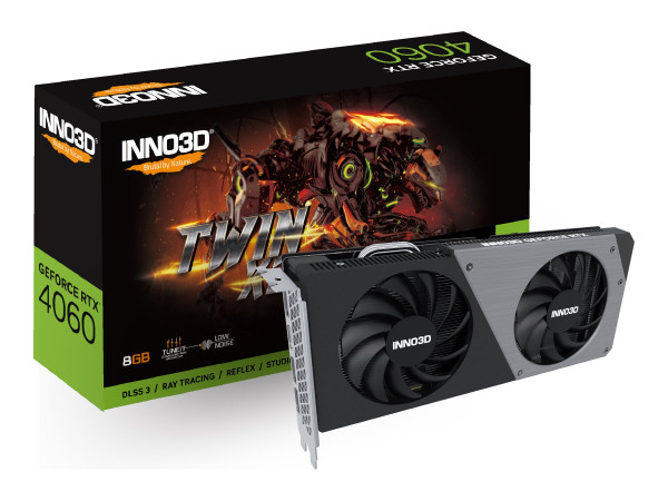 Inno3D GeForce RTX 4060 TWIN X2 (DLSS 3, 3x DisplayPort, 1x