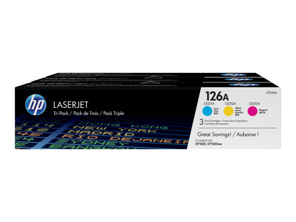 Hewlett-Packard Toner Tri-Pack CF341A für CP1025NW