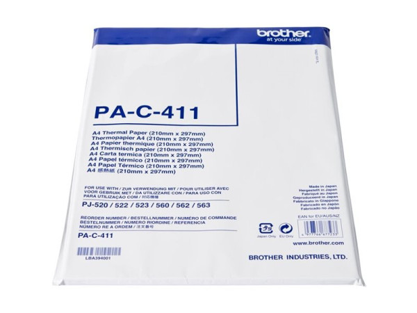 Brother PA-C-411 A4, 100 Blatt für PJ-622, PJ-623, PJ-662,