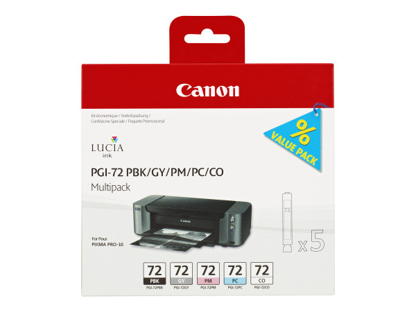 Canon Tinte Multipack PGI-72 PBK/GY/PM/PC/CO Tinte Grau,